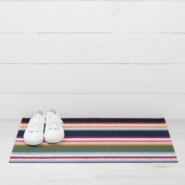 Chilewich Shuffle Stripe Shag Floor Mats (Petunia)