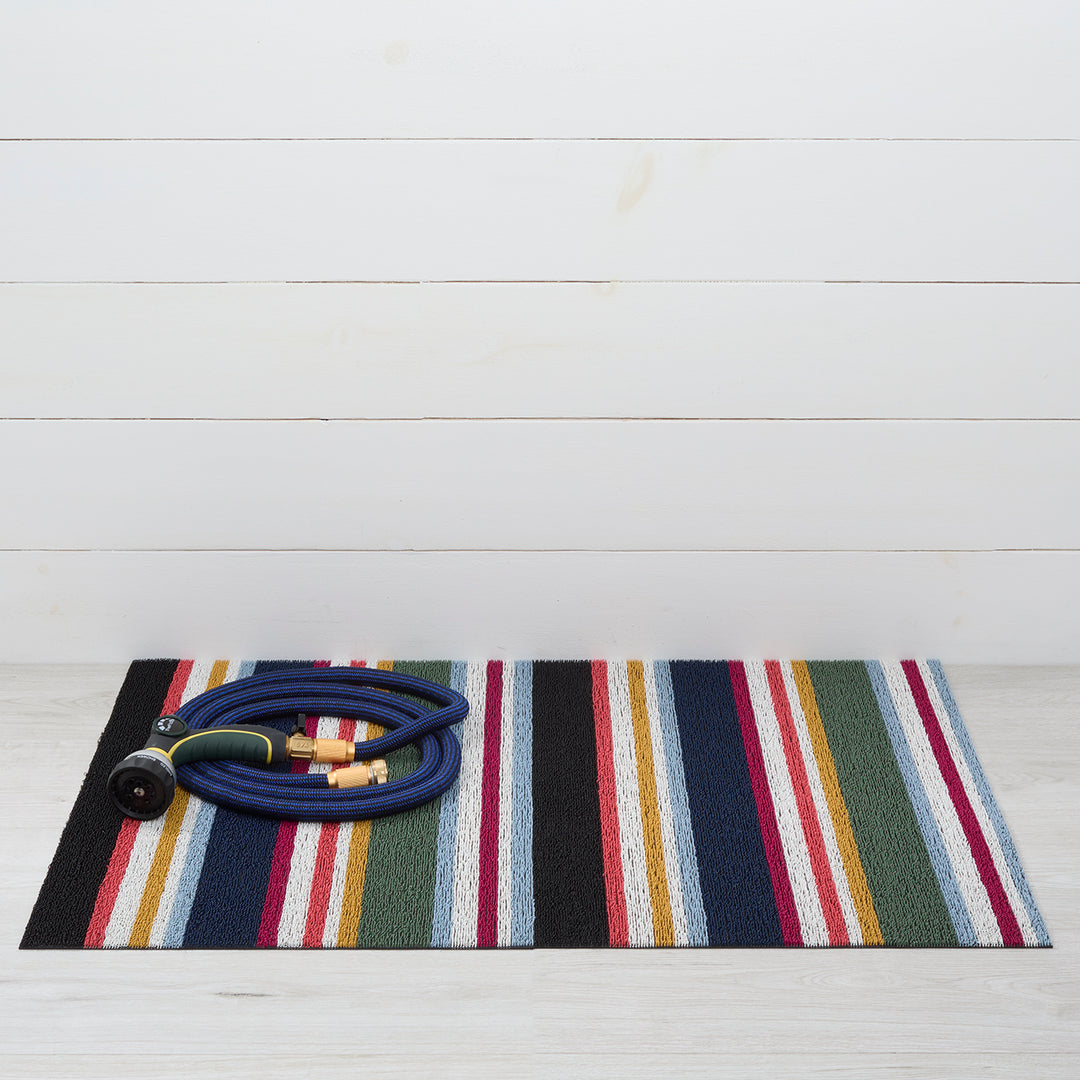Chilewich Shuffle Stripe Shag Floor Mats (Petunia)