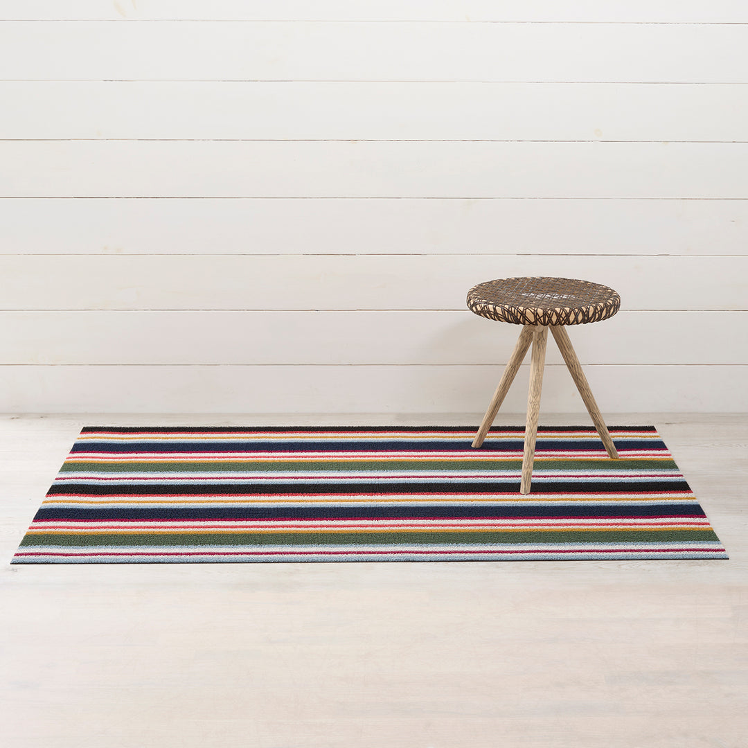Chilewich Shuffle Stripe Shag Floor Mats (Petunia)