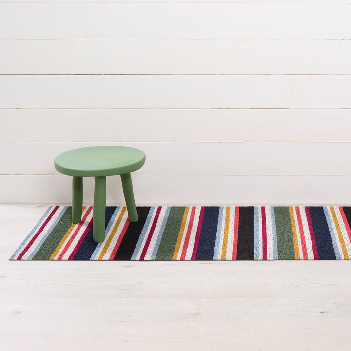 Chilewich Shuffle Stripe Shag Floor Mats (Petunia)