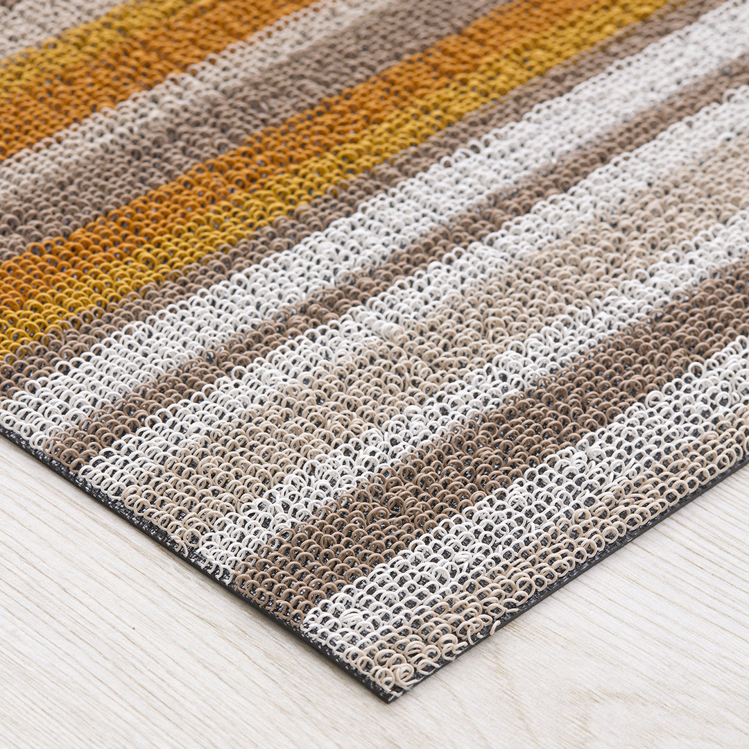 Chilewich Horizon Stripe Shag Floor Mats (Desert)