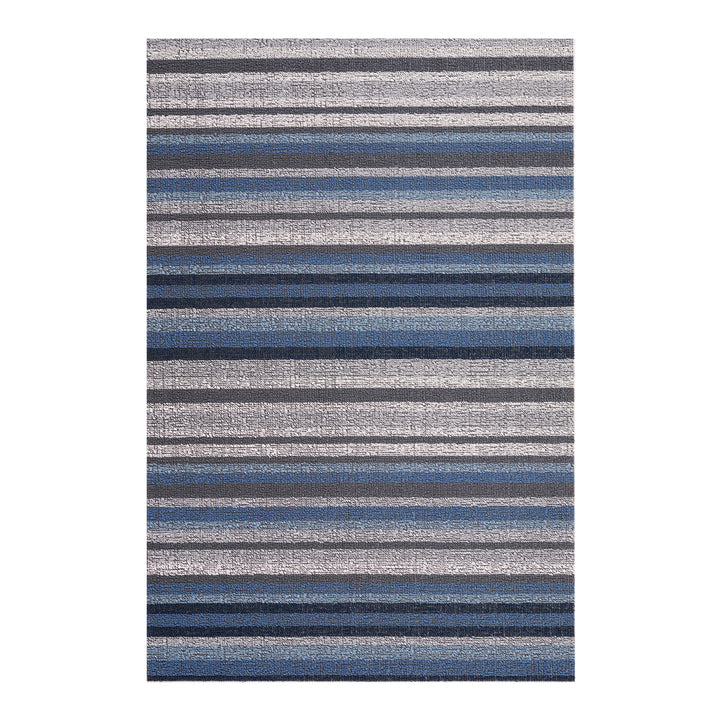 Chilewich Horizon Stripe Shag Floor Mats (Deep Sea)