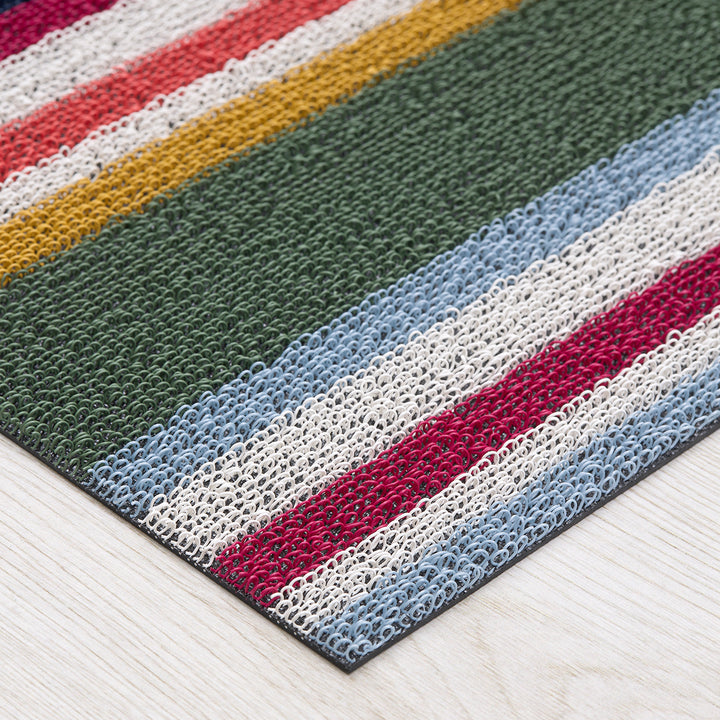 Chilewich Shuffle Stripe Shag Floor Mats (Petunia)