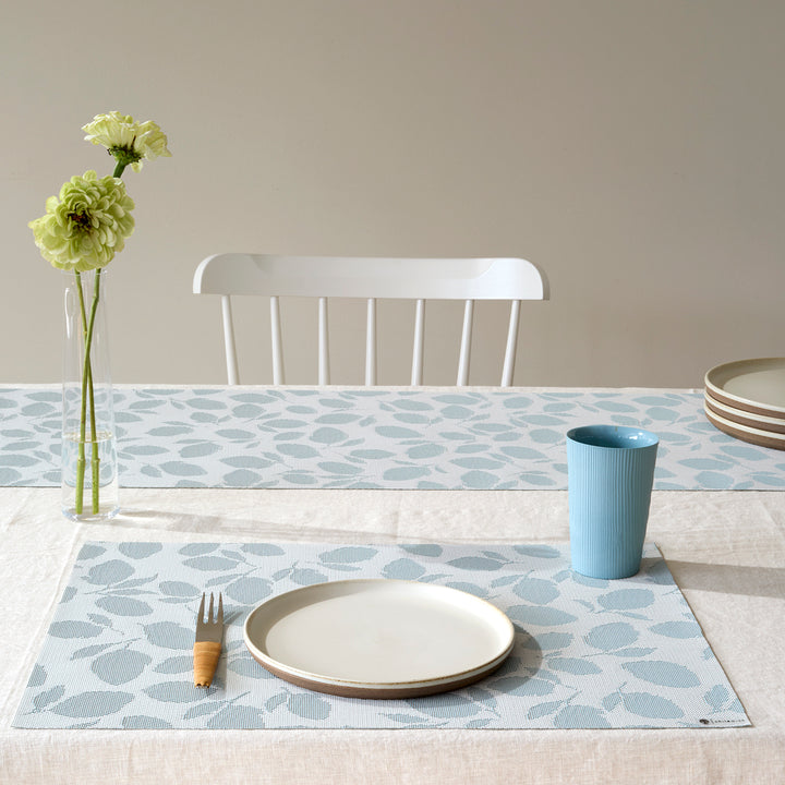 Martha Stewart x Chilewich Lemon Leaves Rectangular Placemats Set/4 (Robin's egg)