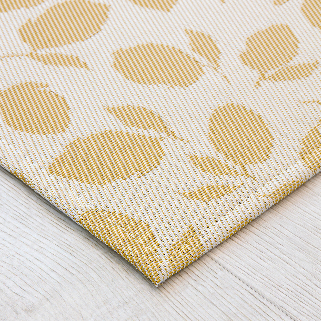 Martha Stewart x Chilewich Lemon Leaves Woven Floormat Rug (Goldenrod)