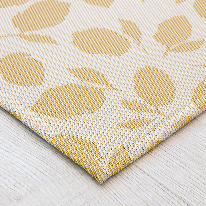 Martha Stewart x Chilewich Lemon Leaves Woven Floormat Rug (Goldenrod)