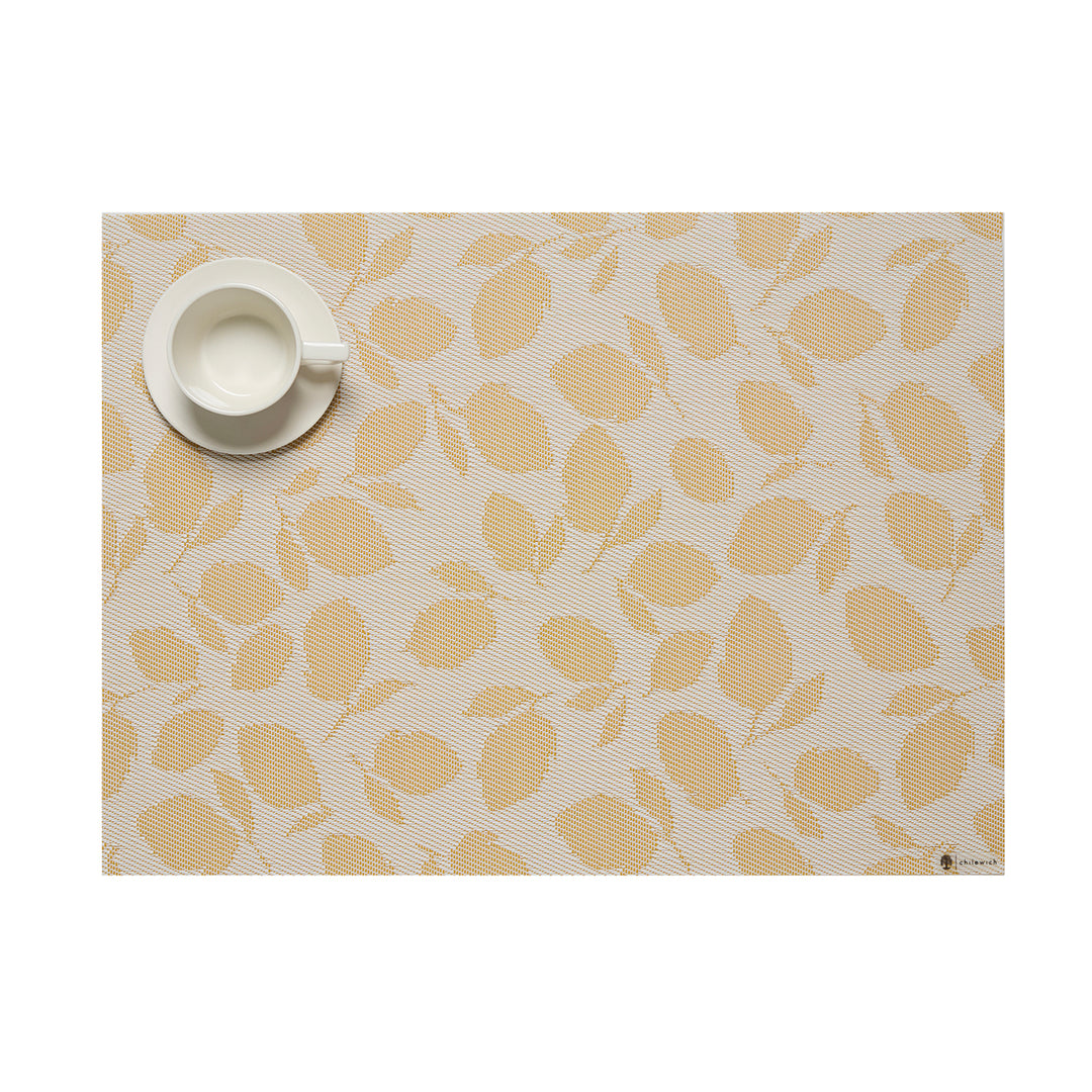 Martha Stewart x Chilewich Lemon Leaves Rectangular Placemats Set/4 (Goldenrod)