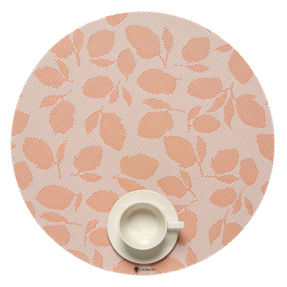 Martha Stewart x Chilewich Lemon Leaves Round Placemats Set/4 (Marigold)