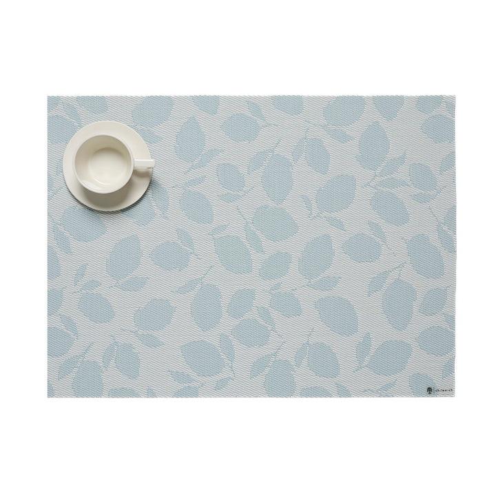 Martha Stewart x Chilewich Lemon Leaves Rectangular Placemats Set/4 (Robin's egg)