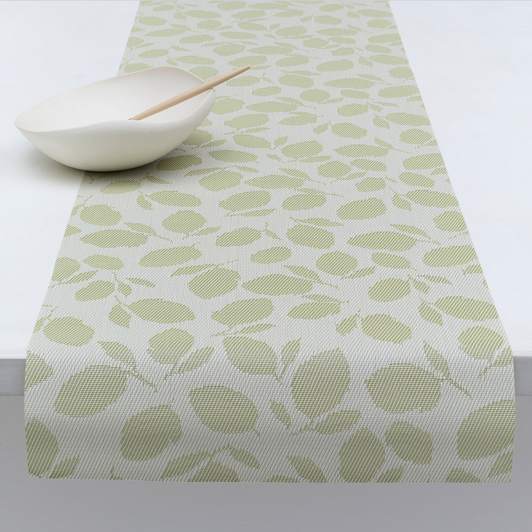 Martha Stewart x Chilewich Lemon Leaves Table Runner (Sprout)