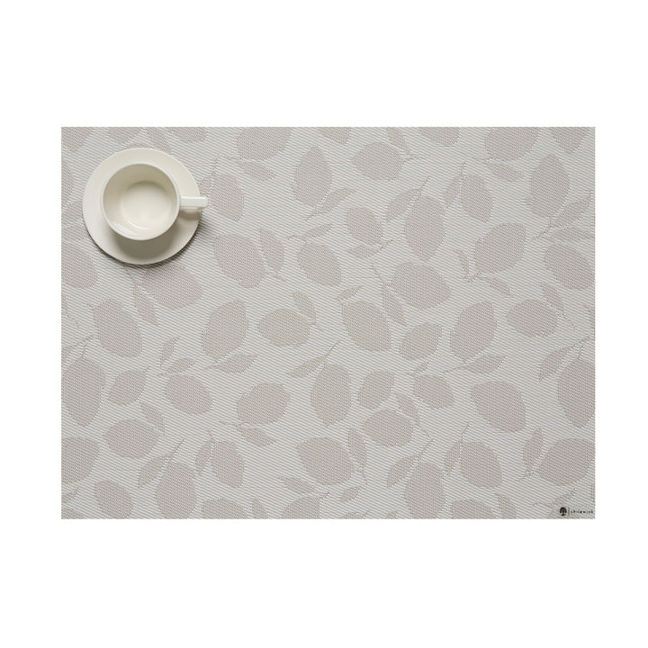 Martha Stewart x Chilewich Lemon Leaves Rectangular Placemats Set/4 (Steel wool)