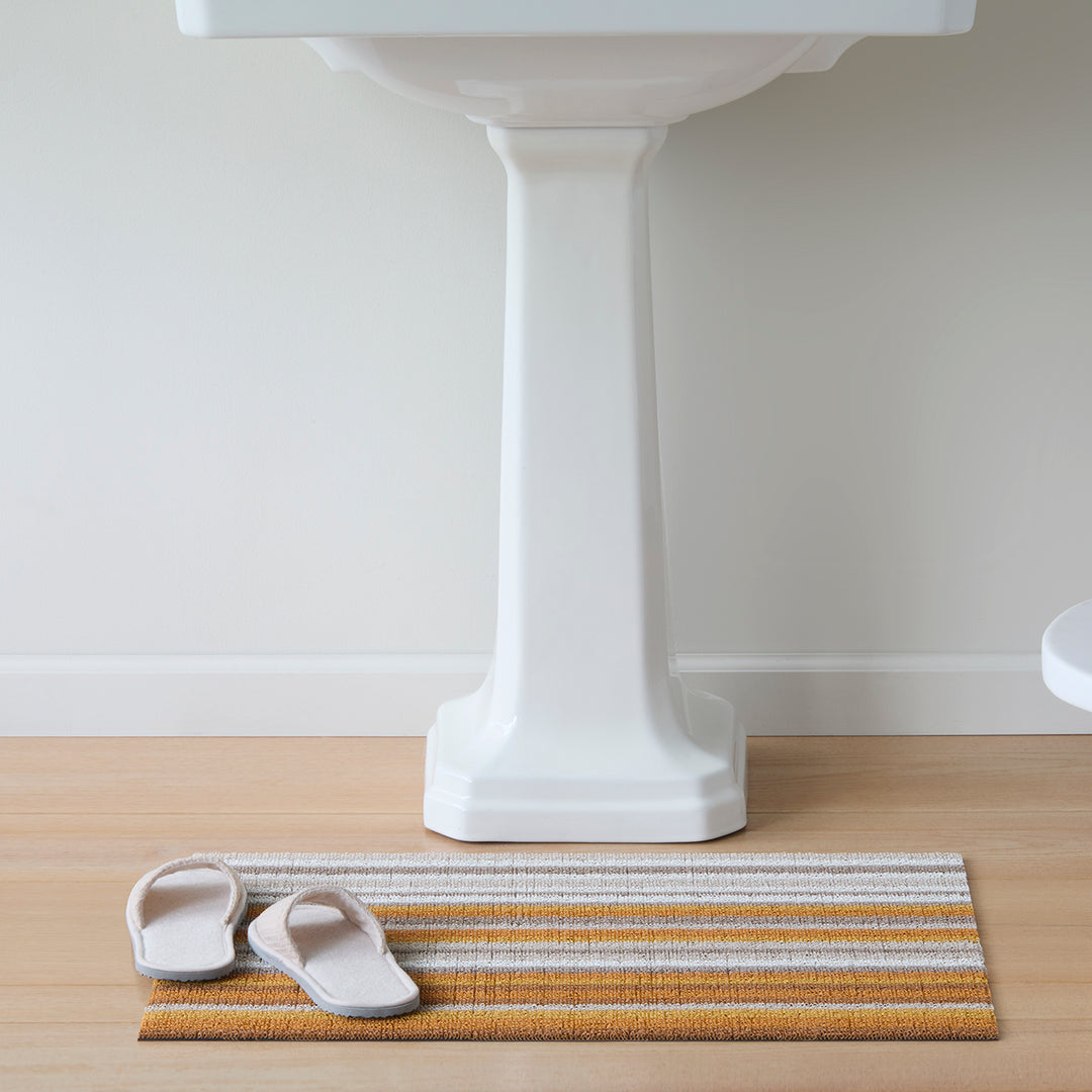 Chilewich Horizon Stripe Shag Floor Mats (Desert)