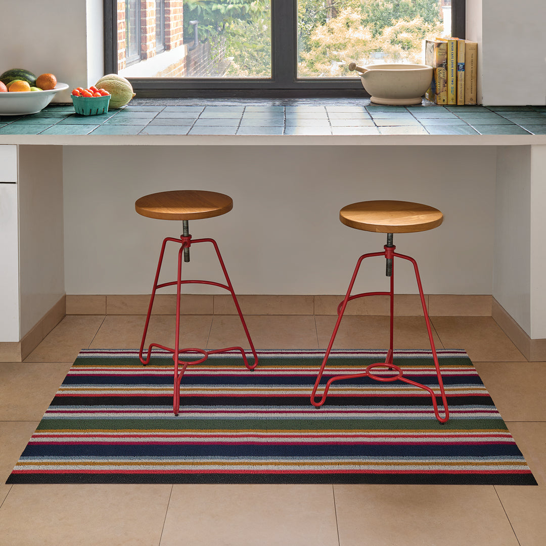 Chilewich Shuffle Stripe Shag Floor Mats (Petunia)