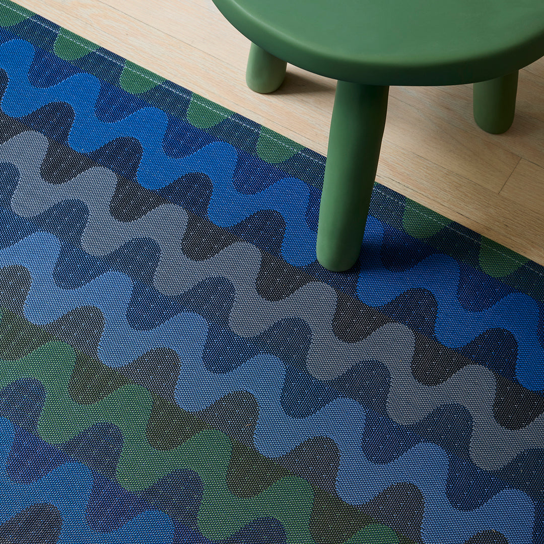 Chilewich Wiggle Woven Floormat Rug (Deep Sea)