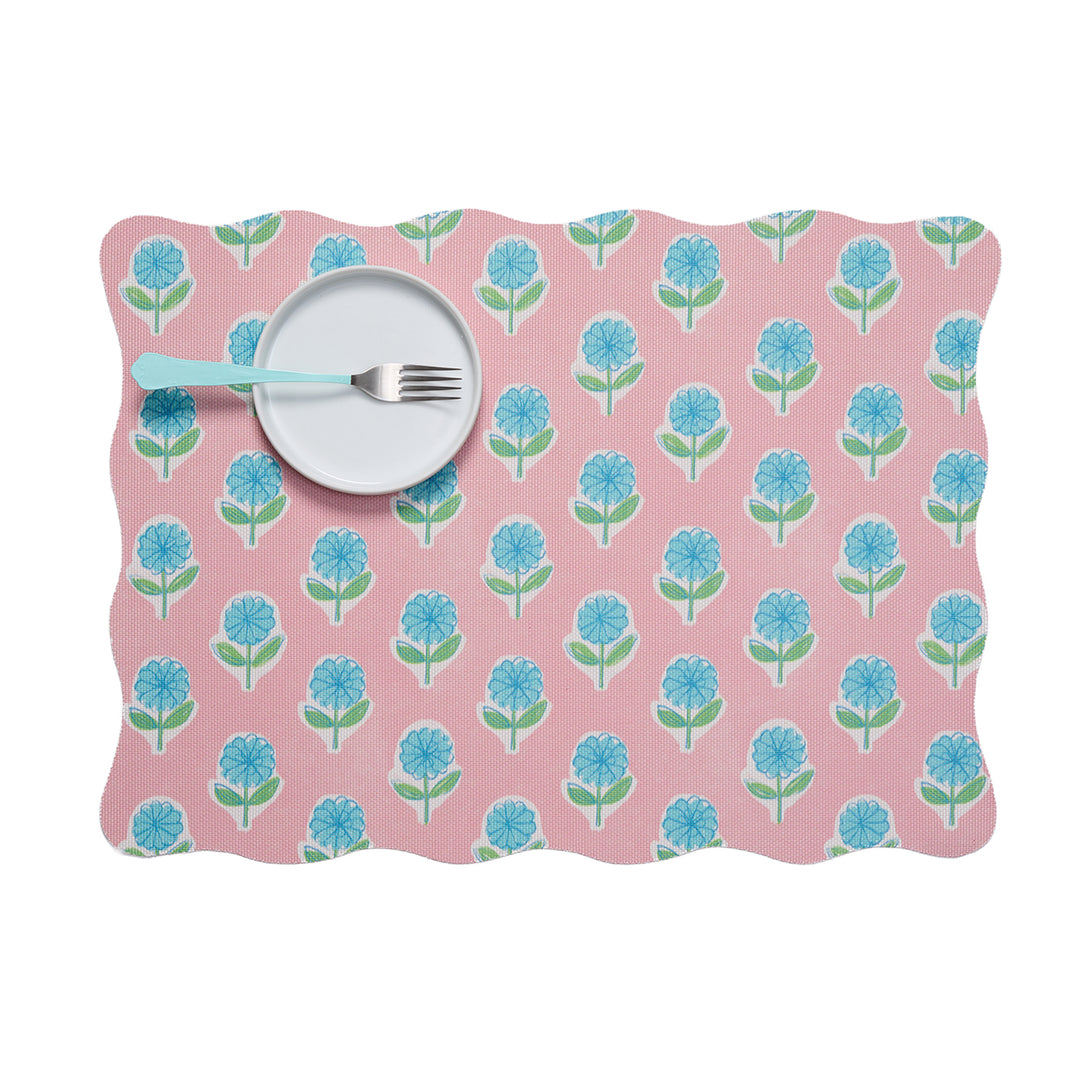 Meri Meri x Chilewich Periwinkle Rectangle Placemats Set/4 (Pink)