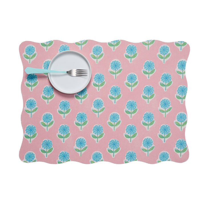 Meri Meri x Chilewich Periwinkle Rectangle Placemats Set/4 (Pink)