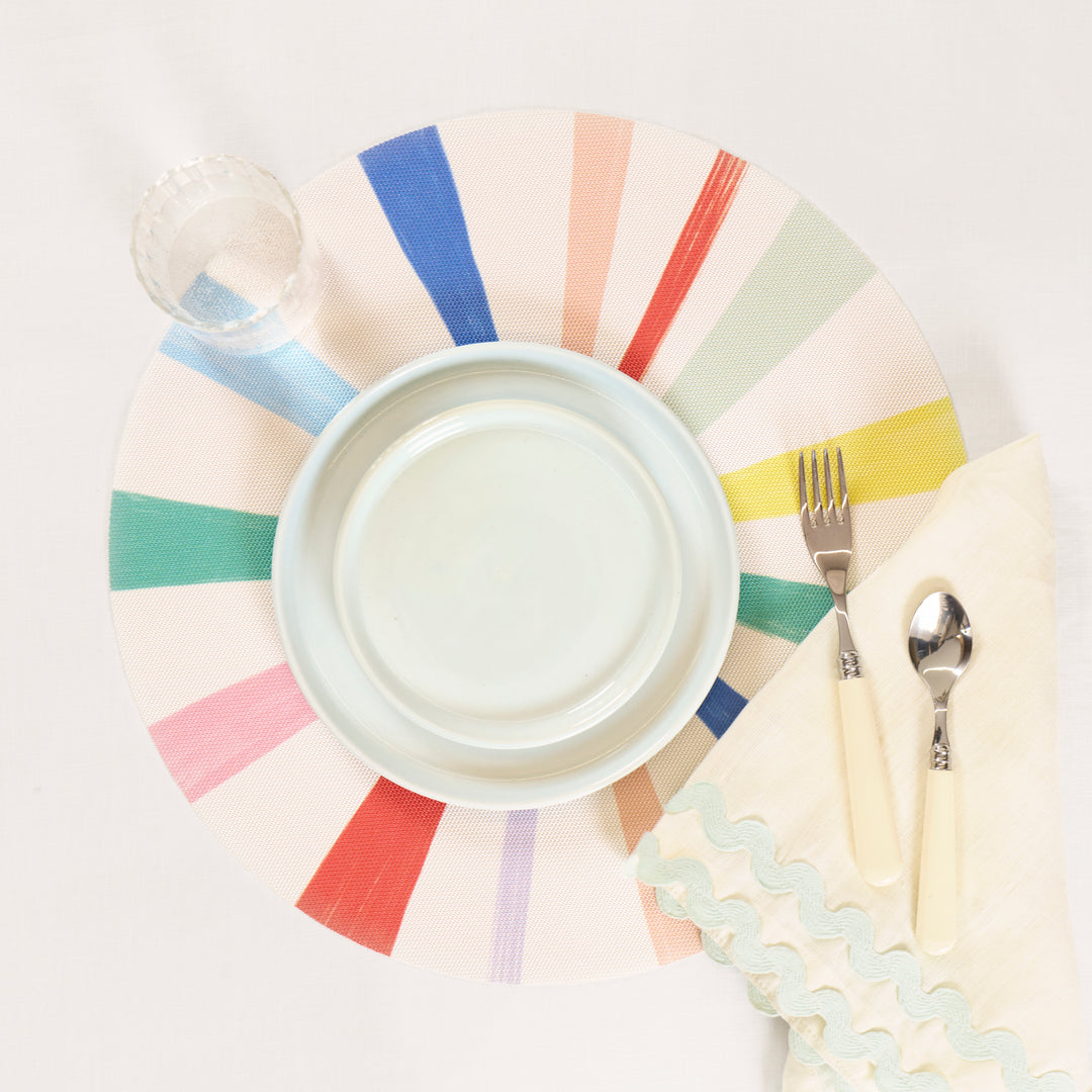Meri Meri x Chilewich Rainbow Round Placemats Set/4 (Multi)