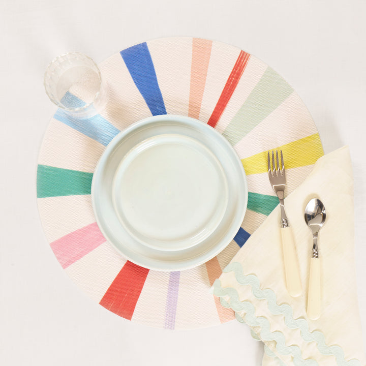 Meri Meri x Chilewich Rainbow Round Placemats Set/4 (Multi)