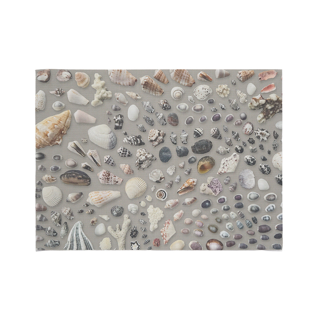 Martha Stewart x Chilewich Seashells Rectangular Placemats Set/4 (Grey Sand)