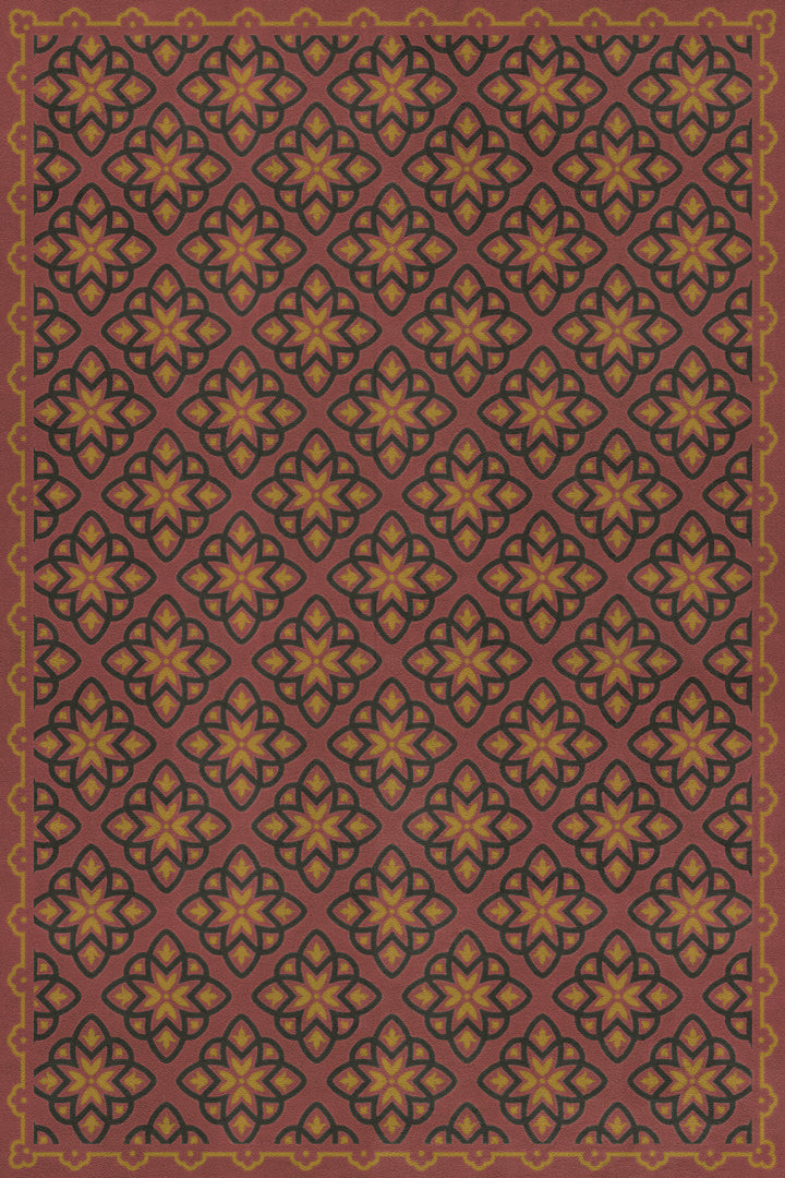 Vintage Vinyl Floorcloth Rug (Pattern 45 Rubellus)