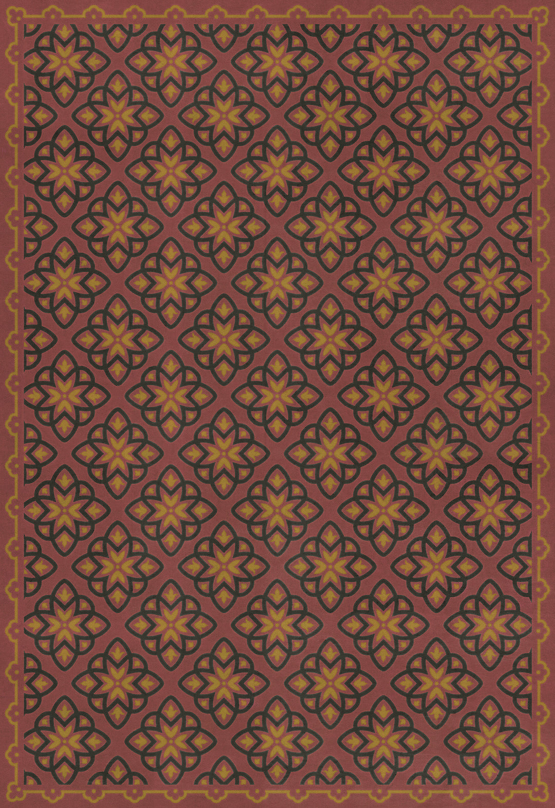 Vintage Vinyl Floorcloth Rug (Pattern 45 Rubellus)