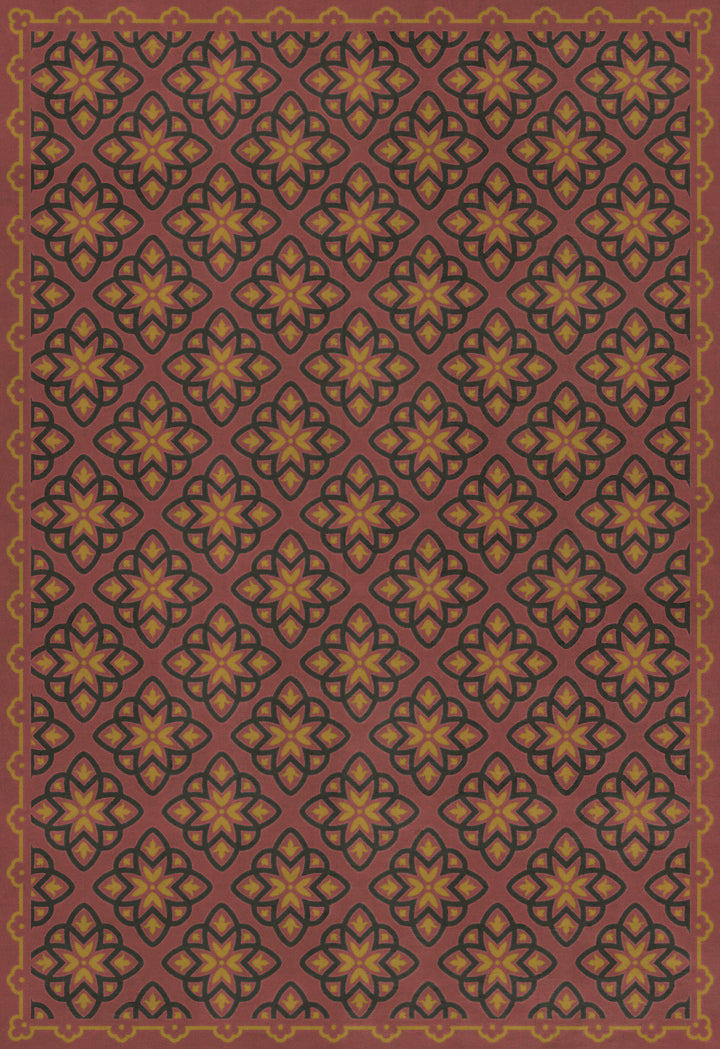Vintage Vinyl Floorcloth Rug (Pattern 45 Rubellus)