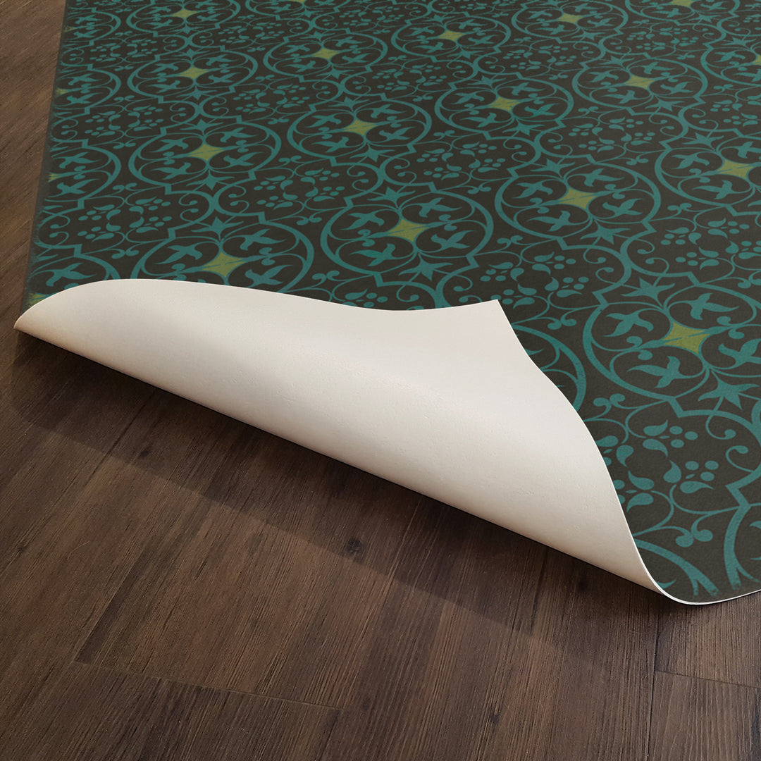 Vintage Vinyl Floorcloth Rug (Pattern 51 Lenore)