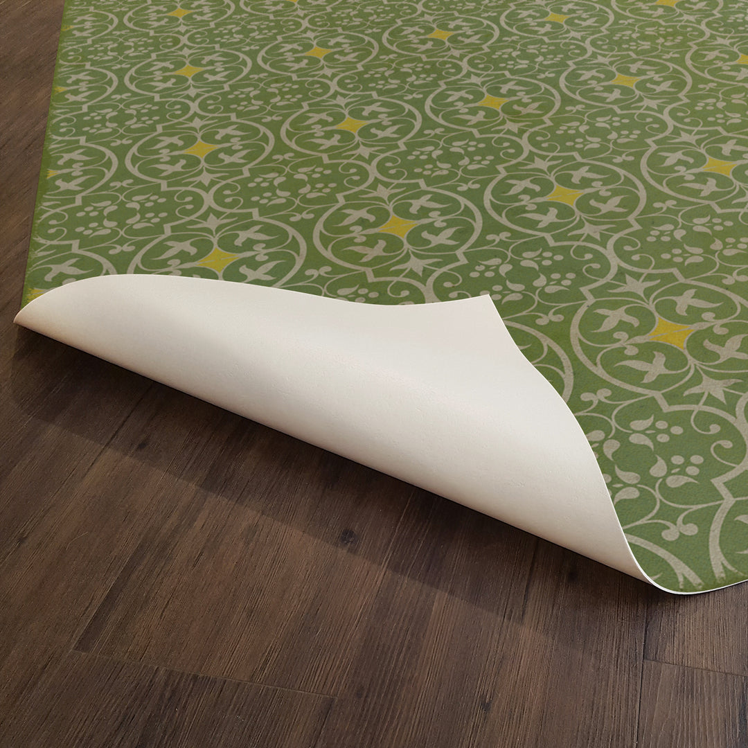 Vintage Vinyl Floorcloth Rug (Pattern 51 The Spring of Hope)