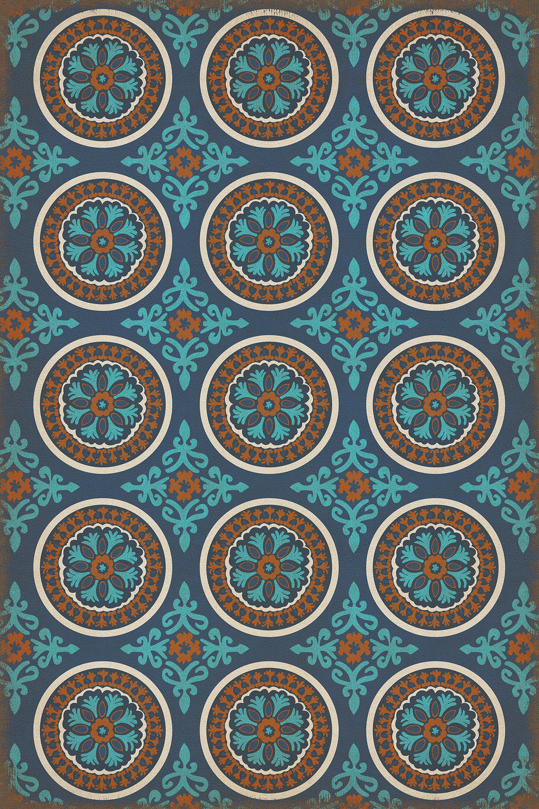 Vintage Vinyl Floorcloth Rug (Pattern 43 Samadi)
