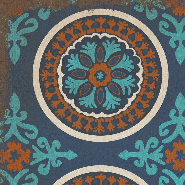 Vintage Vinyl Floorcloth Rug (Pattern 43 Samadi)