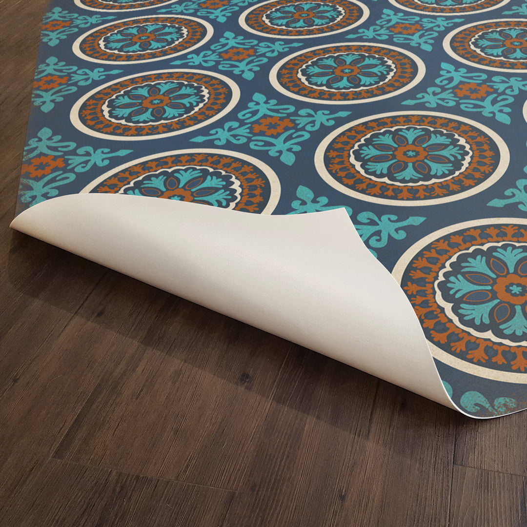 Vintage Vinyl Floorcloth Rug (Pattern 43 Samadi)