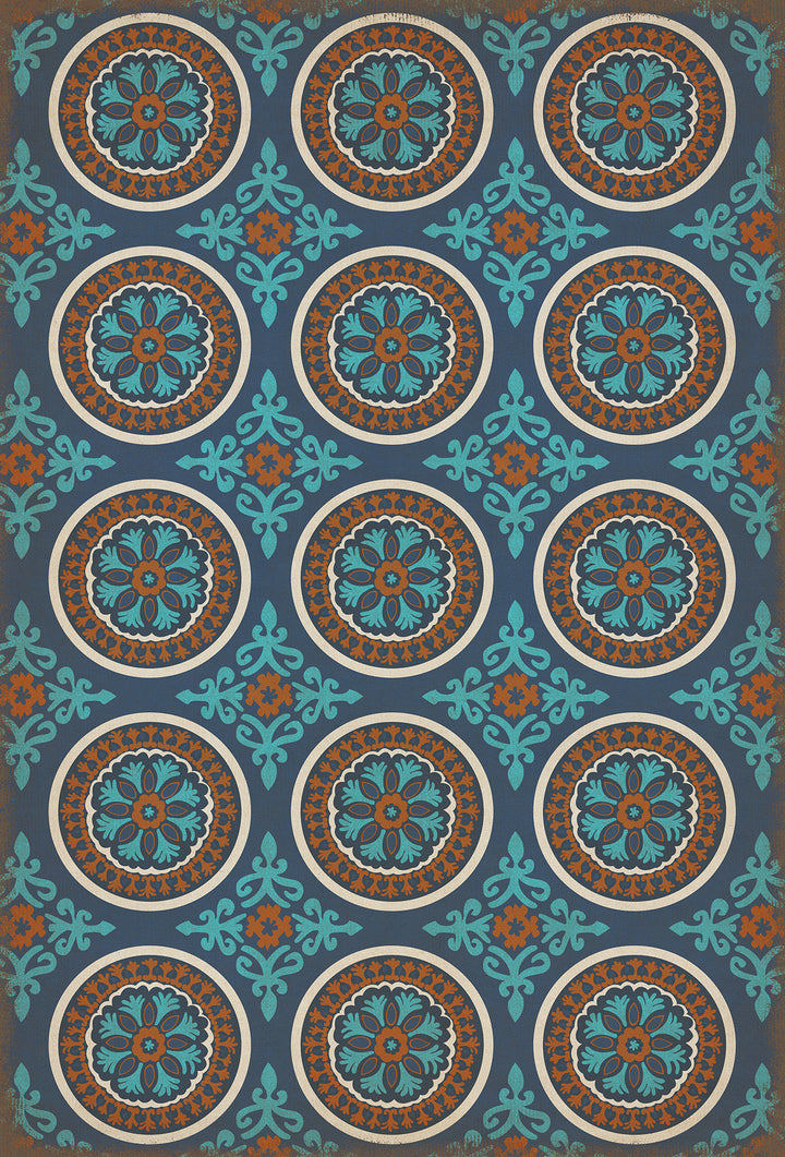 Vintage Vinyl Floorcloth Rug (Pattern 43 Samadi)