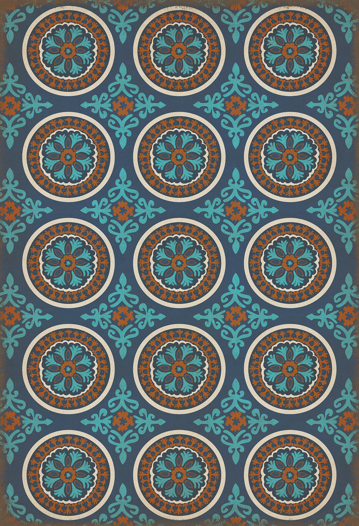 Vintage Vinyl Floorcloth Rug (Pattern 43 Samadi)