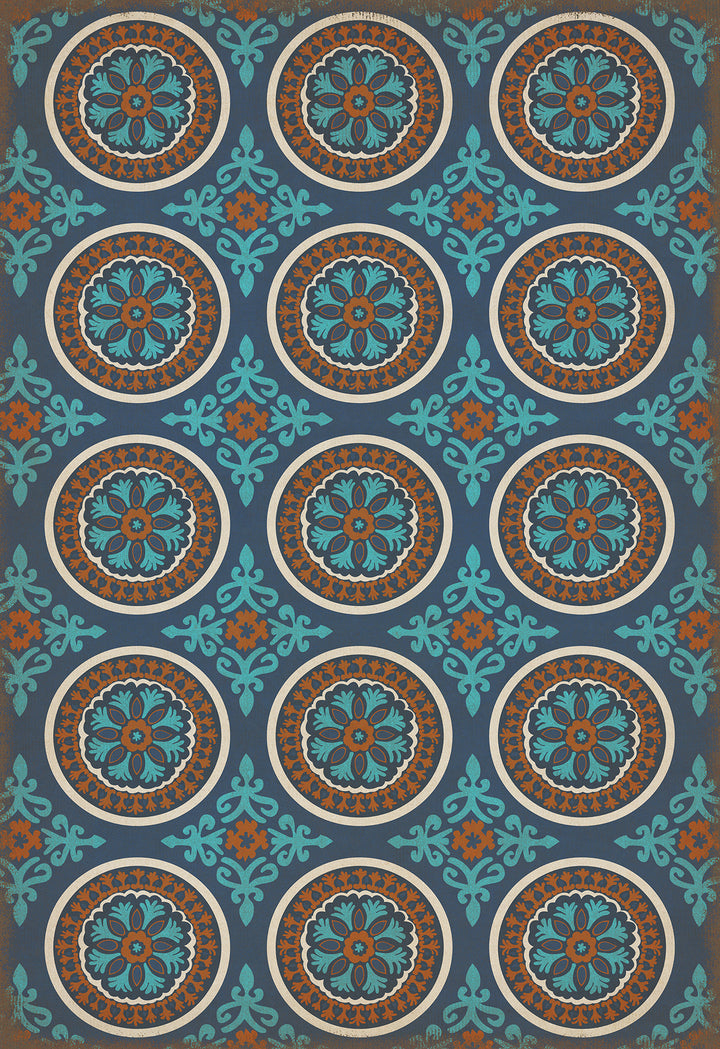 Vintage Vinyl Floorcloth Rug (Pattern 43 Samadi)