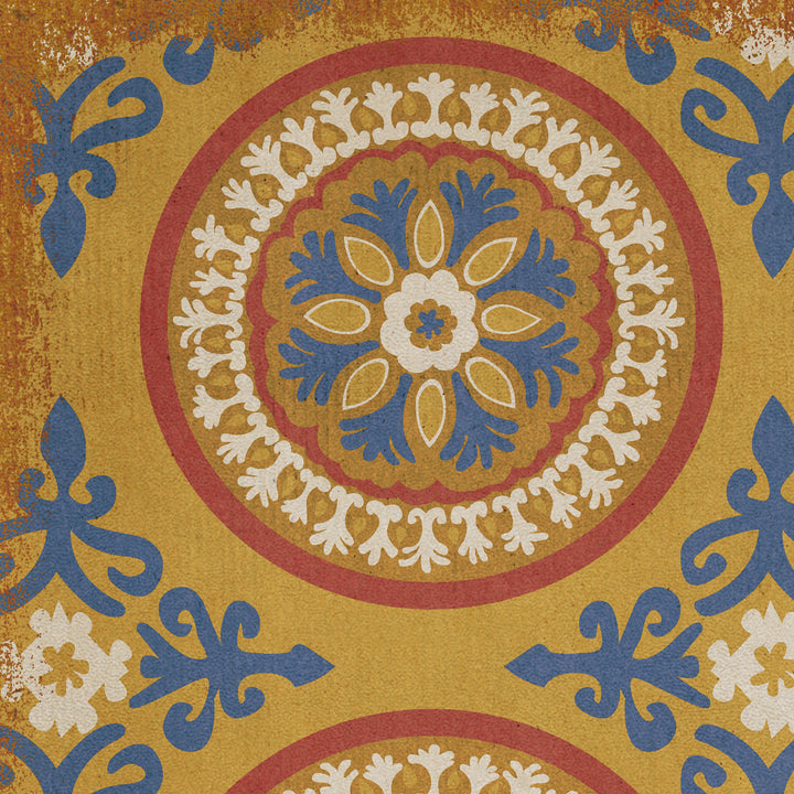 Vintage Vinyl Floorcloth Rug (Pattern 43 Sublime)