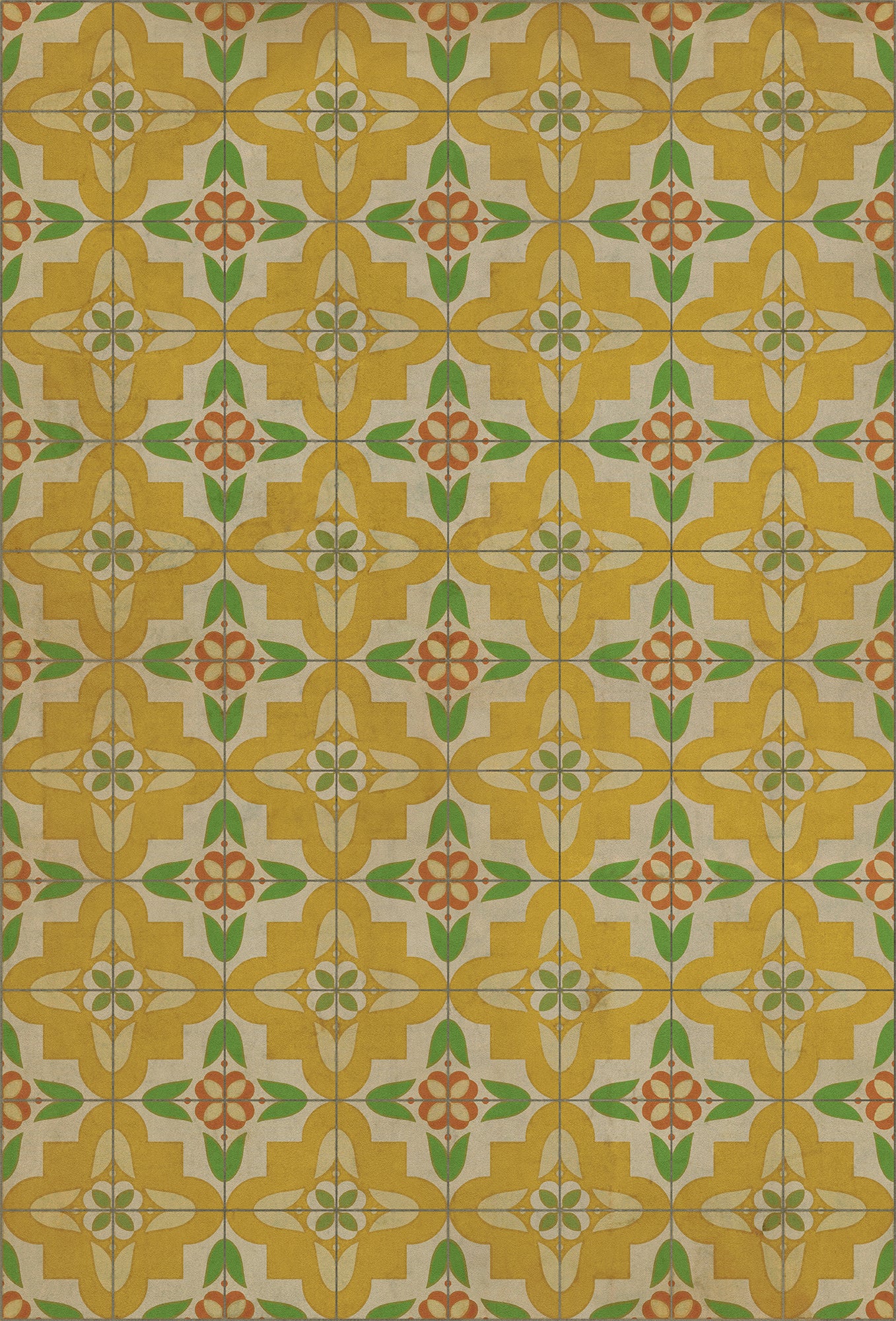 vintage ラグ カーペット、サウスカロライナ州旗、パームツリー、月 483 Vintage Vinyl Floorcloths Pattern 03 (Oz) – Hudson & Vine