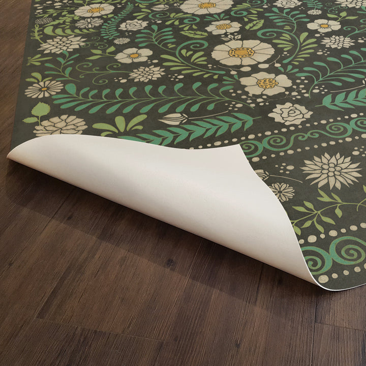 Vintage Vinyl Floorcloth Rug (Pattern 36 Always and Always)