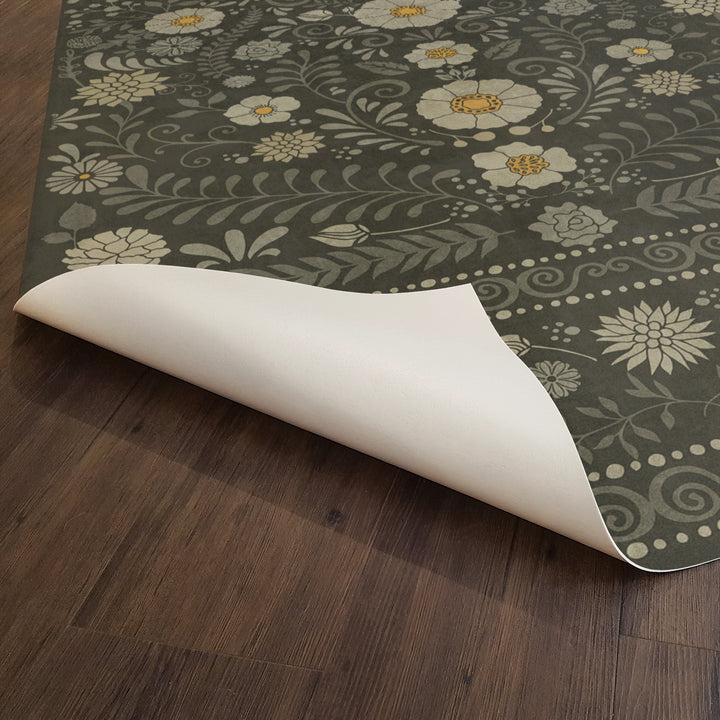 Vintage Vinyl Floorcloth Rug (Pattern 36 Je Regrete Rien)