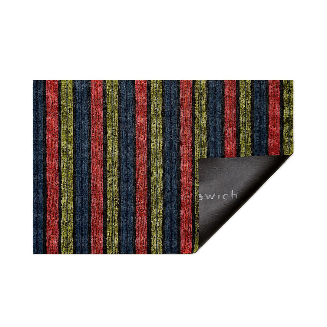 Chilewich Ribbon Stripe Shag Floor Mats (Limelight)