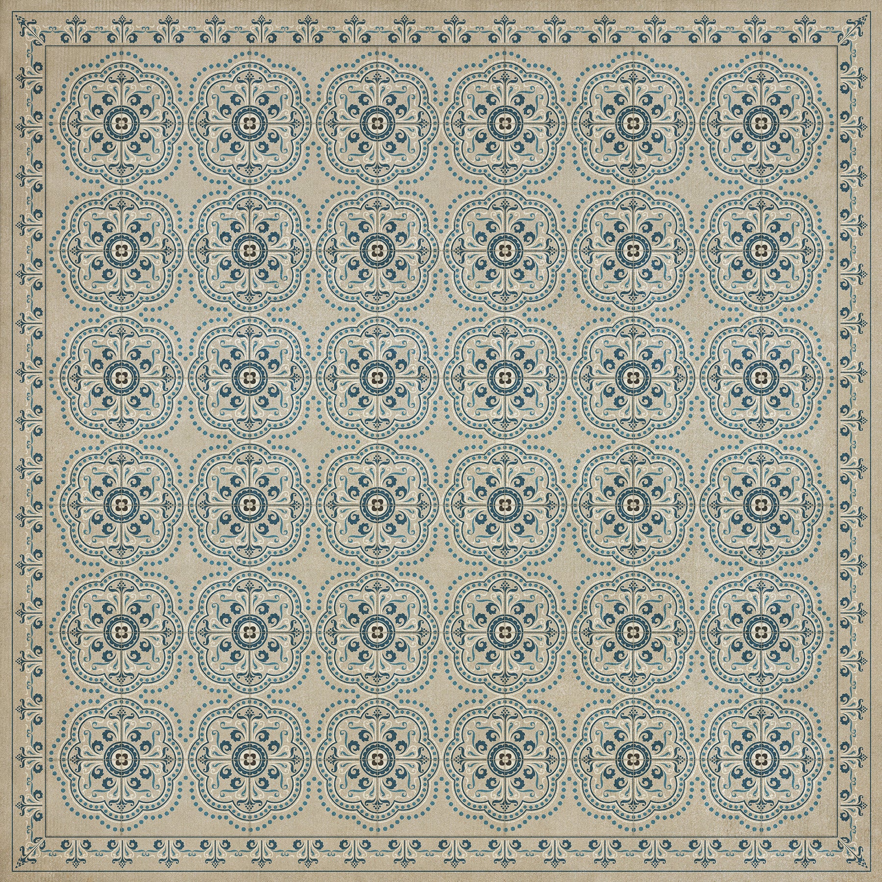 Floor Rug Pattern Vintage Vinyl Floorcloth Rug (Pattern 28 It is Delightful to Tell It ...