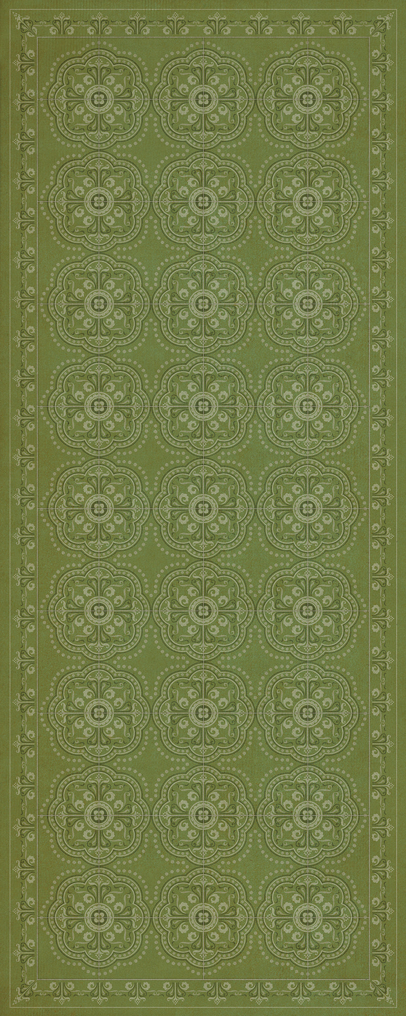 Vintage Vinyl Floorcloth Rug (Pattern 28 Jaded)