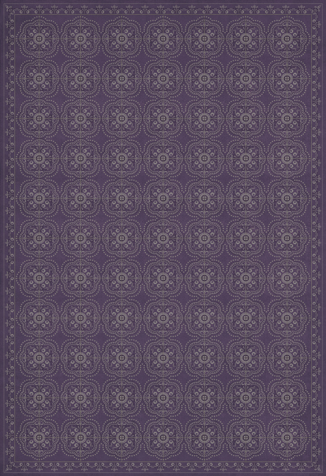 Vintage Vinyl Floorcloth Rug (Pattern 28 Purple Bandana)