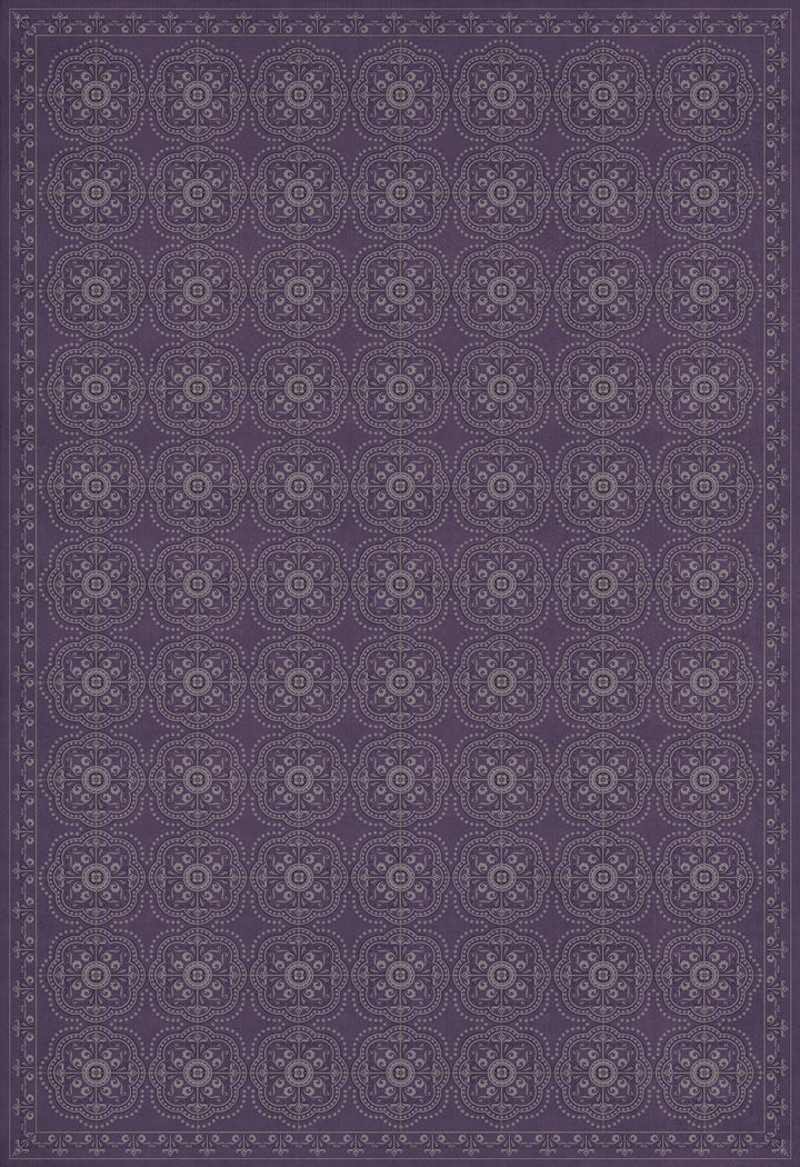 Vintage Vinyl Floorcloth Rug (Pattern 28 Purple Bandana)