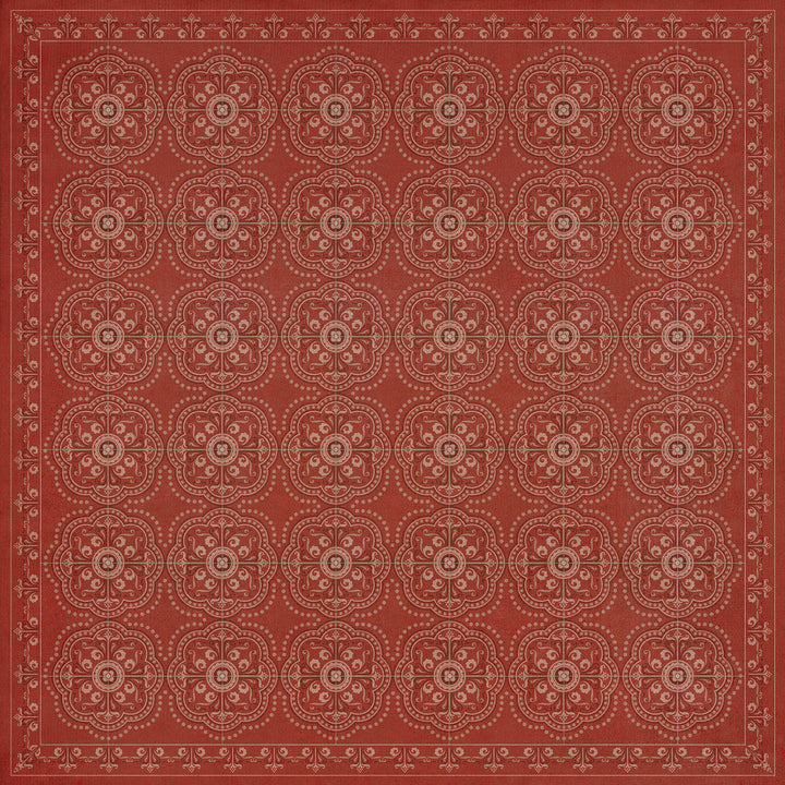 Vintage Vinyl Floorcloth Rug (Pattern 28 Red Bandana)