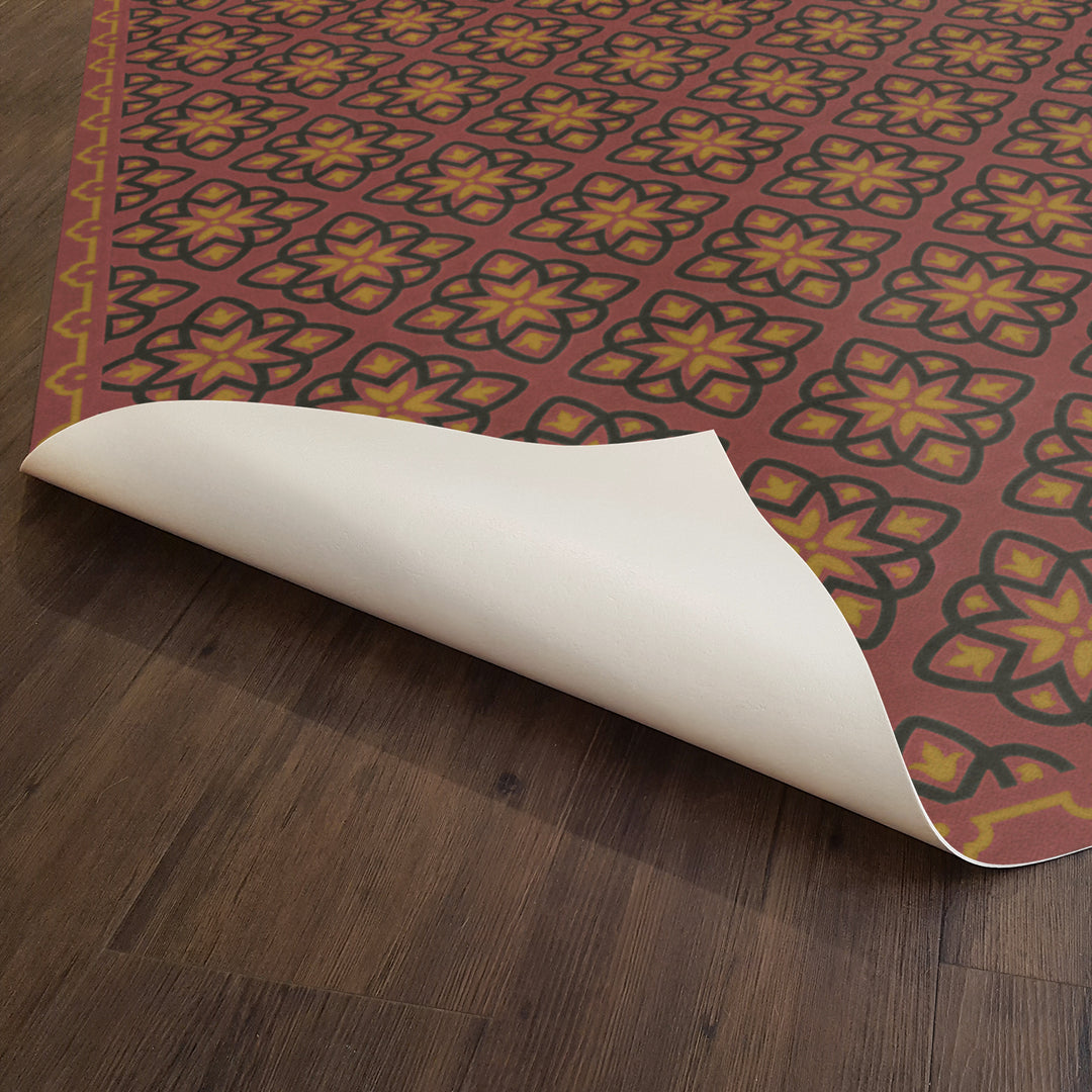 Vintage Vinyl Floorcloth Rug (Pattern 45 Rubellus)
