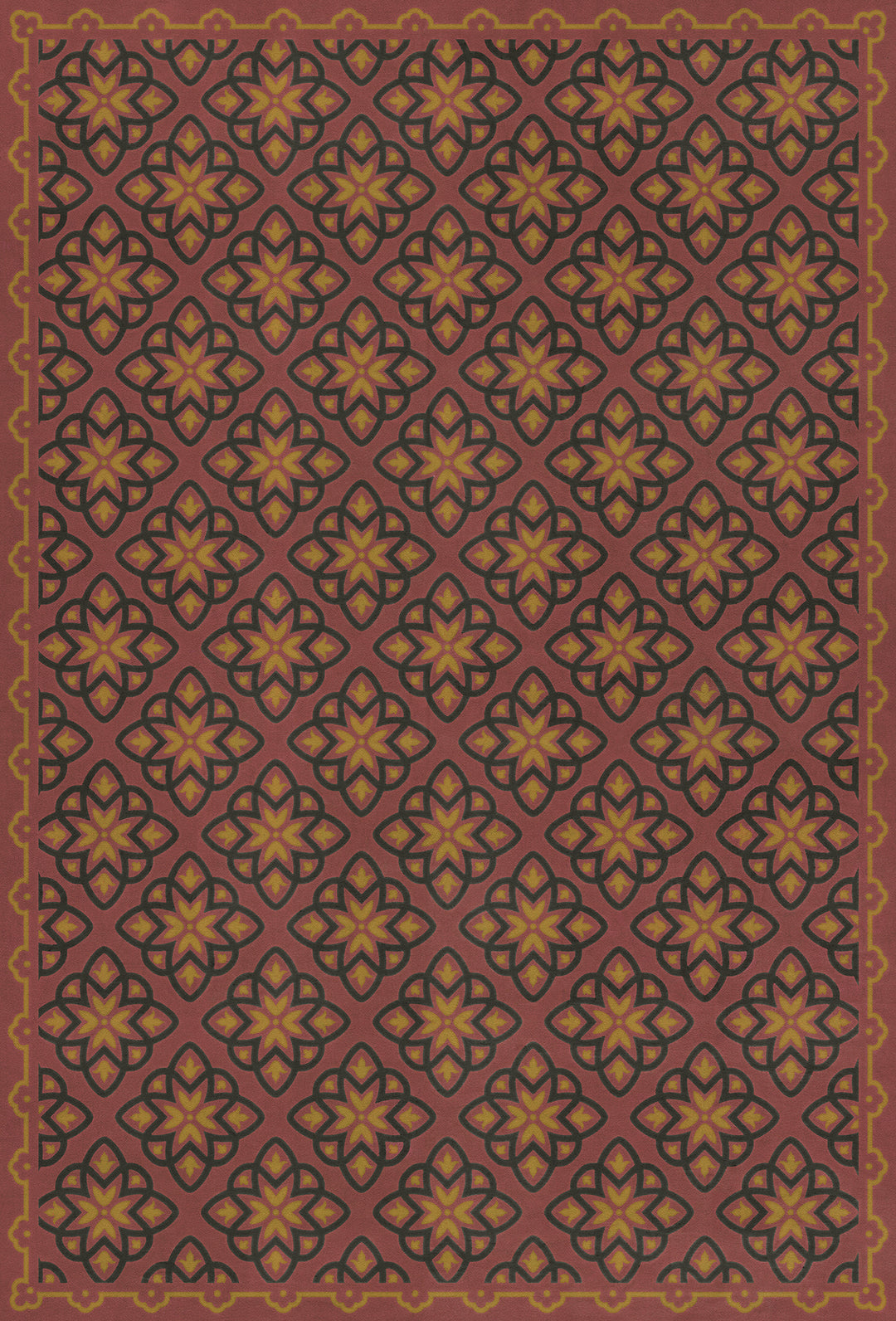 Vintage Vinyl Floorcloth Rug (Pattern 45 Rubellus)