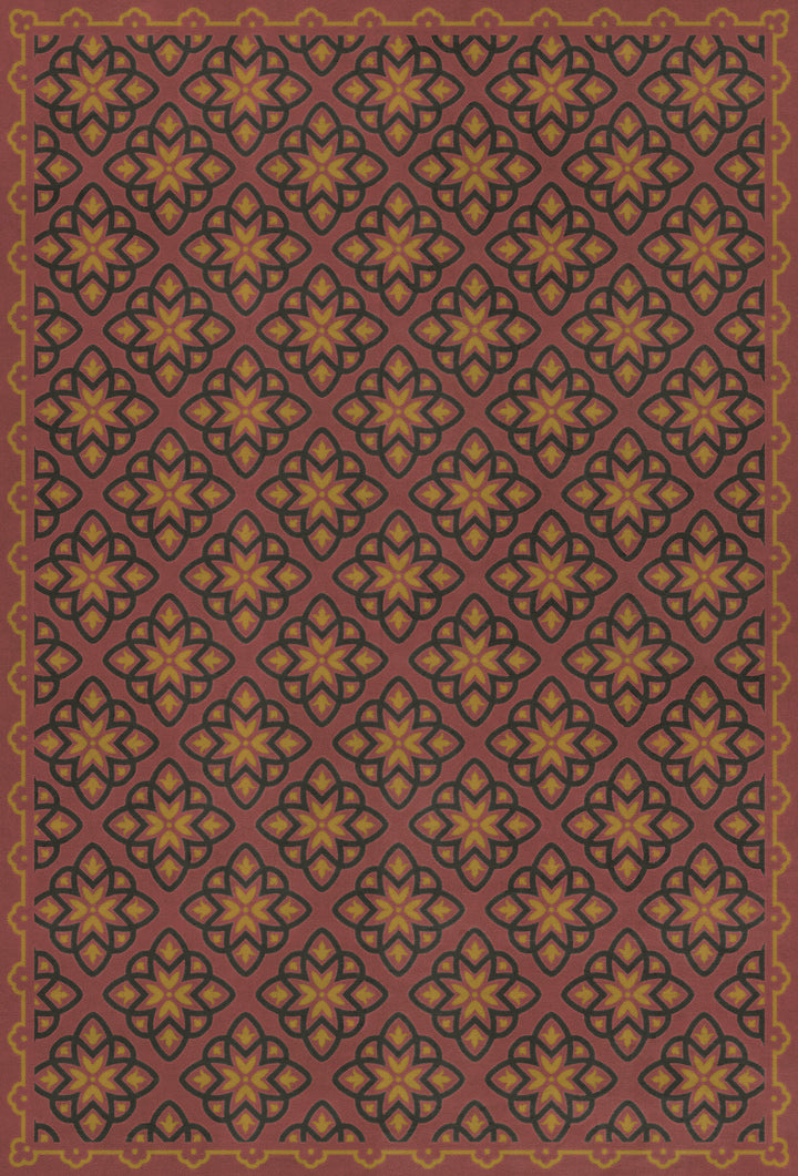 Vintage Vinyl Floorcloth Rug (Pattern 45 Rubellus)