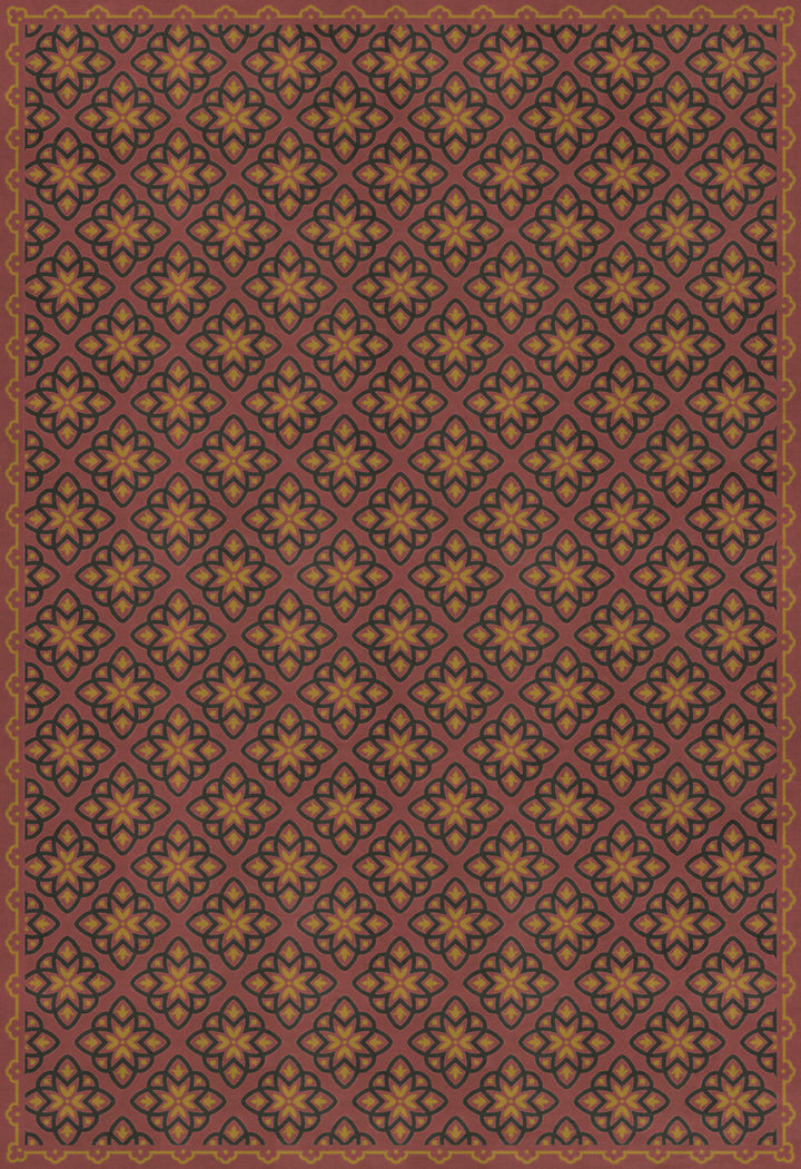 Vintage Vinyl Floorcloth Rug (Pattern 45 Rubellus)