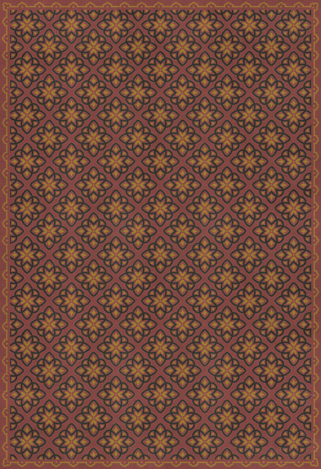 Vintage Vinyl Floorcloth Rug (Pattern 45 Rubellus)
