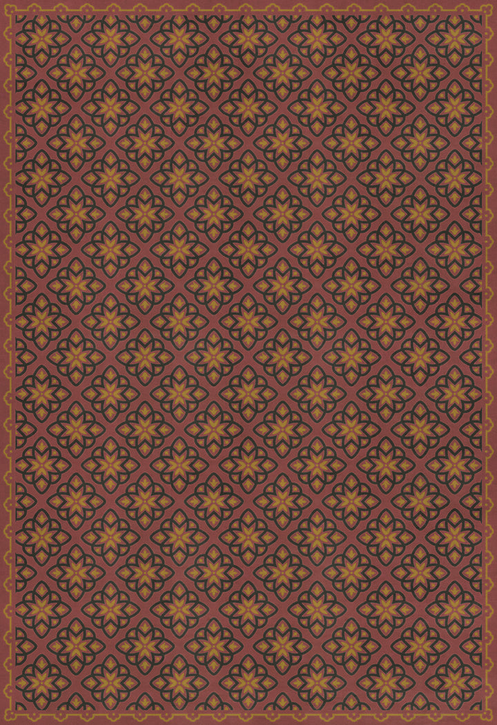 Vintage Vinyl Floorcloth Rug (Pattern 45 Rubellus)